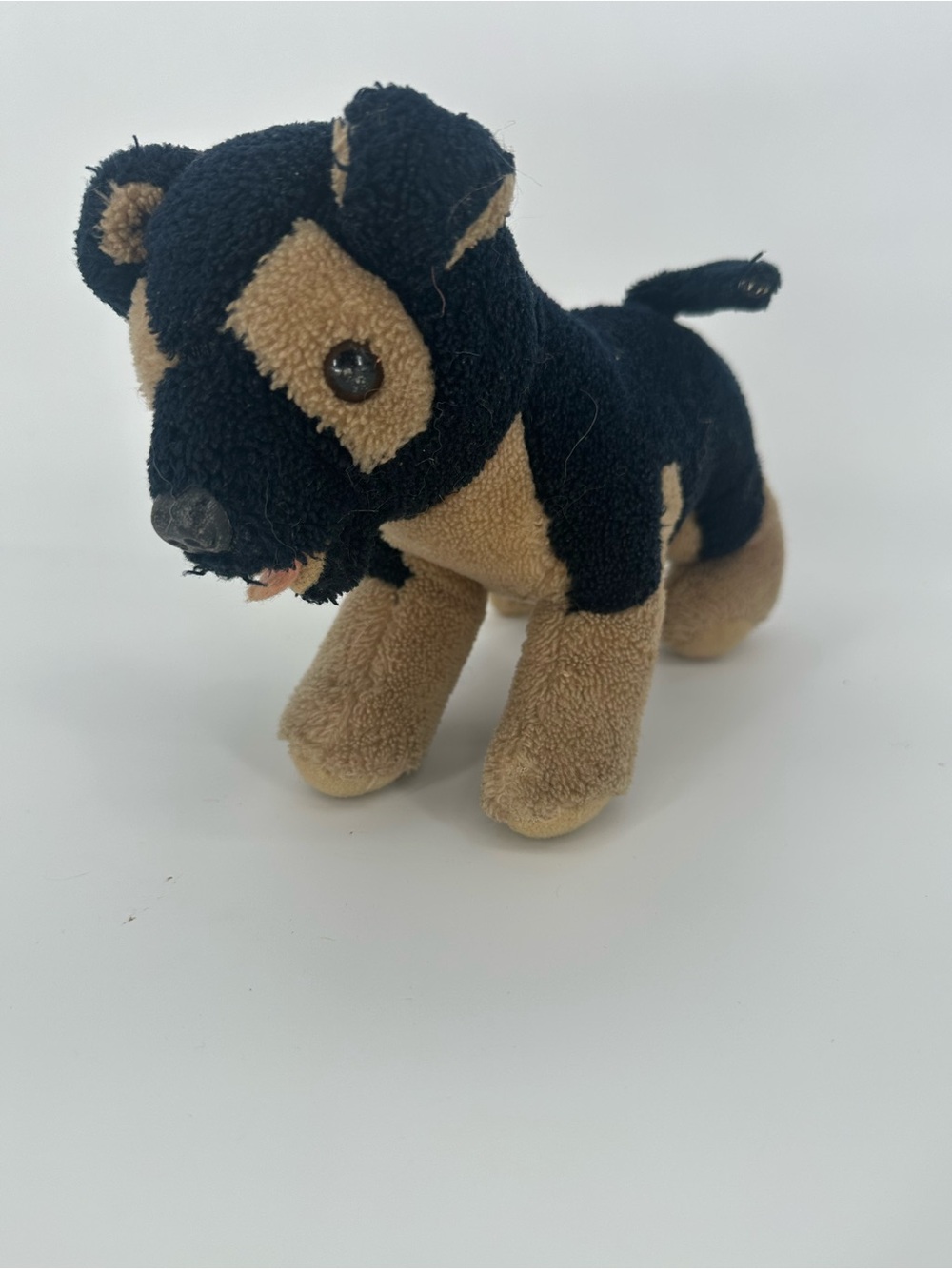 Black & Tan Plush Puppy Stuffed Animal Vintage Fun World
